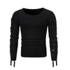 Lace Up Solid Color Pullover Men Sweater