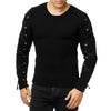 Lace Up Solid Color Pullover Men Sweater