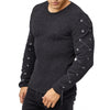 Lace Up Solid Color Pullover Men Sweater