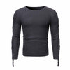 Lace Up Solid Color Pullover Men Sweater