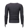 Lace Up Solid Color Pullover Men Sweater