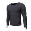 Lace Up Solid Color Pullover Men Sweater