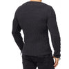 Lace Up Solid Color Pullover Men Sweater