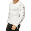 Lace Up Solid Color Pullover Men Sweater