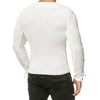 Lace Up Solid Color Pullover Men Sweater