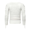 Lace Up Solid Color Pullover Men Sweater