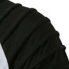 Pleated Sleeve Color Blocking Spliced T-shirt