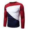 Color Blocking Long Sleeves Casual T-shirt
