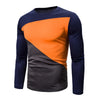Color Blocking Long Sleeves Casual T-shirt