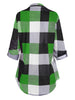Plus Size Roll Up Sleeve Checked Top
