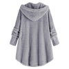Hooded Fluffy Plus Size High Low Teddy Coat