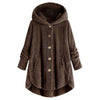 Hooded Fluffy Plus Size High Low Teddy Coat
