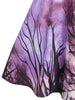 Halloween Starry Sky Pattern Skew Neck Dress