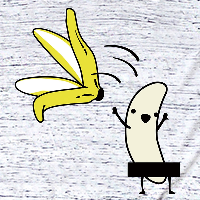 Banana Strip Printed Short Sleeve T-shirt for Women