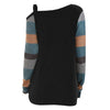 Plus Size Skew Neck Colorblock Sleeve Twist T Shirt