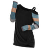 Plus Size Skew Neck Colorblock Sleeve Twist T Shirt