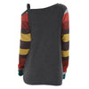 Plus Size Skew Neck Colorblock Sleeve Twist T Shirt