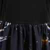 Women Vintage Dress Cute Print Long Sleeve with Waistband