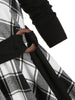 Plaid Asymmetrical Belted  Dress