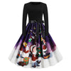 Christmas Print Women Vintage Dress