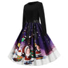 Christmas Print Women Vintage Dress
