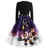Christmas Print Women Vintage Dress