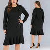Plus Size Bodycorn Long Sleeve Midi Dress