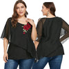 Plus Size Chiffon Women Half Sleeve T-shirt