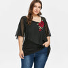 Plus Size Chiffon Women Half Sleeve T-shirt