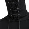 Kangaroo Pocket Lace-up Mask Hoodie