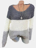 Plus Size Contrast Color Chunky Sweater