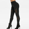 Studded Lace Insert Skinny Pants