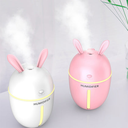 450ml Cute Rabbit Air Humidifier with Colorful LED Light