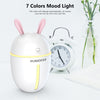 450ml Cute Rabbit Air Humidifier with Colorful LED Light