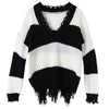 V-neck Sweater Color Blocking for Women