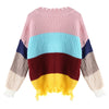 V-neck Sweater Color Blocking for Women