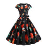 Santa Claus Gifts Cap Sleeves Belted Christmas Dress