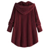 Hooded Fluffy Plus Size High Low Teddy Coat