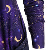 Skew Neck Halloween Star Moon Print Sweatshirt