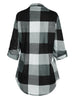 Plus Size Roll Up Sleeve Checked Top