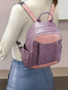 PU Splicing Zipper Backpack