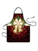 Christmas Bowknot Bells Print Cooking Apron