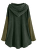 Front Pocket Fluffy Faux Shearling Plus Size Hoodie