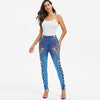 Faux Denim Butterfly Print Skinny Jeggings