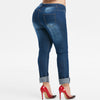 Mid Rise Destroyed Skinny Plus Size Jeans