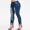 Mid Rise Destroyed Skinny Plus Size Jeans