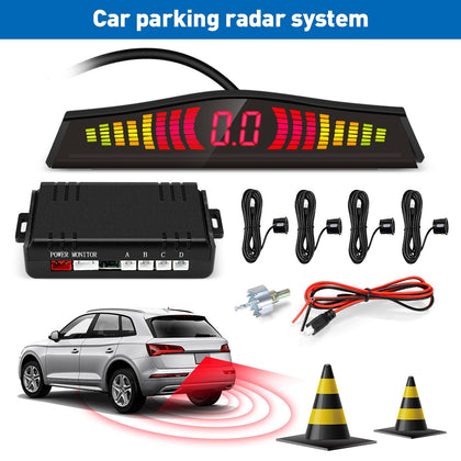 ZEEPIN 108 - B05 Car Parking Radar System 4 Ultrasonic Sensors LED Display Distance Detection 3-color / Sound Warning