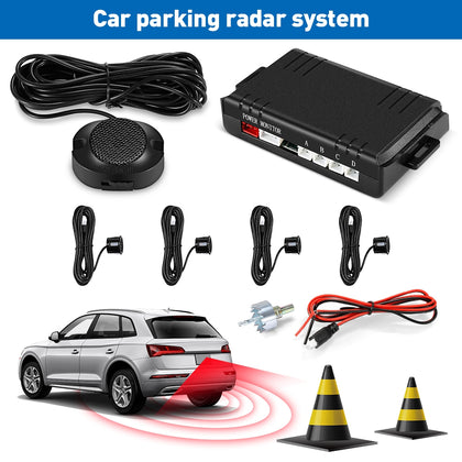 ZEEPIN 058A - B05 Car Parking Radar System 4 Ultrasonic Sensors 0 - 2.5m Distance Detection High dB Buzzer Sound Alert