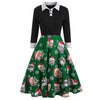Christmas Style Dress Shirt Collar Long Sleeve Big Hem