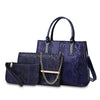 3 Piece Embossed Retro PU Leather Handbag Set
